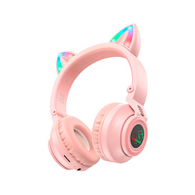 Bluetooth-наушники с ушами Borofone BO18 полноразмерные розовые(УЦЕНКА)б/у, потертости