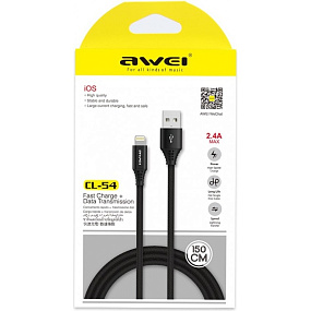 Дата кабель lightning - USB Awei CL-54 черный