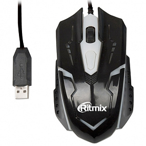 Мышь проводная игровая Ritmix ROM-311 черная USB