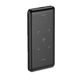 Порт зар ус-во Hoco J50 Lightning/USB/M10000mAh с функцией беспров. зарядки, черный(УЦЕНКА)не товарн