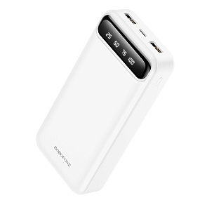 Портативное зарядное устройство Borofone BJ14A 2USB/Micro/Type-C 20000mAh белый(УЦЕНКА)б/у, потертос