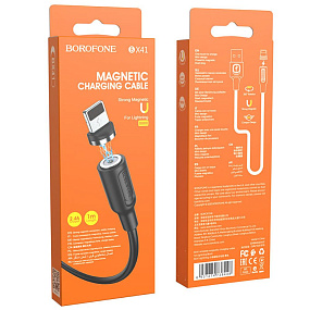 Дата кабель lightning - USB Borofone BX41 магнитный 2.4A черный 1м