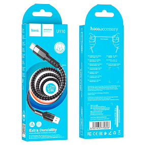 Дата кабель Type-C - USB Hoco U110 2.4A 1м черный