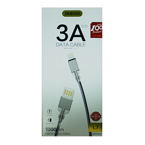 Дата кабель lightning - USB Dudao L7 1м 3A серый