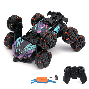 Машинка на р/у трюковая 2330-2 (8колесная с дымом и часами)(УЦЕНКА)б/у,деф.передн.колес