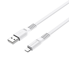 Дата кабель lightning - USB Borofone BX23 Wide power 2,4A белый 1м