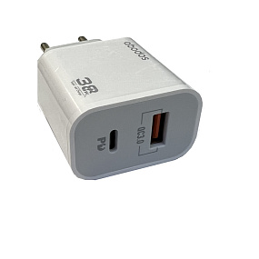 СЗУ-USB-C Abodos AS-CS23 2 выхода 20W QC3.0 белый
