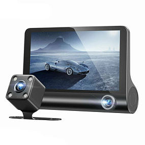 Видеорегистратор Hoco DI40 (FullHD) 2 камеры+зеркало заднего вида