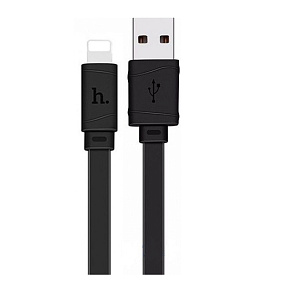 Дата кабель lightning - USB Hoco X5 плоский 1м черный