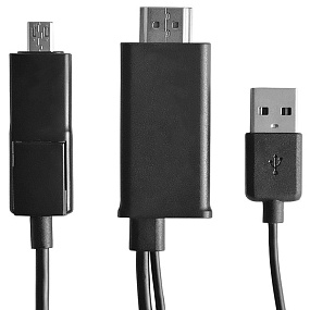 Кабель HDMI (папа) - USB (папа) - Micro USB (папа) 1.8m