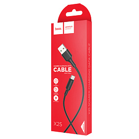 Дата кабель Type-C - USB Hoco X25 3A 1м черный
