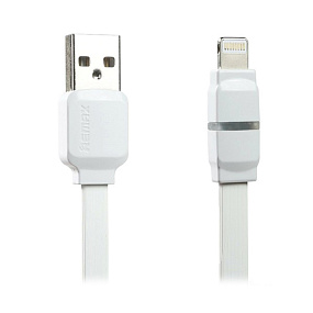 Дата кабель lightning - USB Remax Breathe (RC-029i) плоский белый 1м