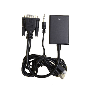 Кабель VGA (папа) - HDMI (мама) - 3,5Jack (папа)