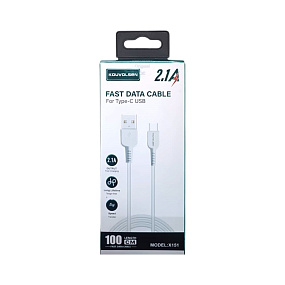 Дата кабель Type-C - USB Kouvolsen X151 3A белый