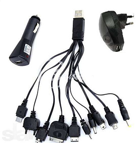 СЗУ-АЗУ USB 10 в 1 (IPhone, G600, 6101, PSP) (УЦЕНКА)Отсутствие переходников