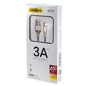 Дата кабель Type-C - USB Dudao L7 1м 3A серый