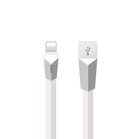 Дата кабель lightning - USB Hoco X4 металлический 1,2м белый