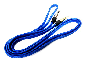 Кабель 3.5mm Jack (папа) - 3.5mm Jack (папа) в виде шнурка плоский 1м (УЦЕНКА) повреждена изоляция