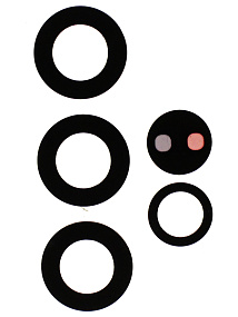 Стекло камеры Samsung S918B (S23 Ultra) (комплект 5 шт.) Черный