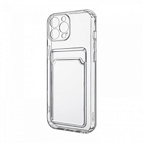 Кейс iPhone 15 Pro Max силикон с визитницей прозрачный