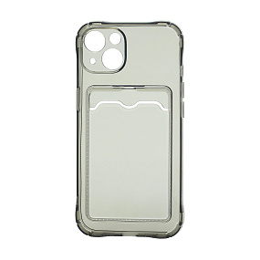 Кейс iPhone 13 силикон с визитницей прозрачный черный