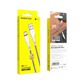 Дата кабель Type-C - USB Borofone BX25 3A 1м белый