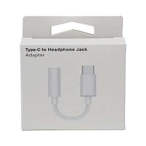 Переходник Type-C (папа) - 3.5Jack (мама) в коробке белый