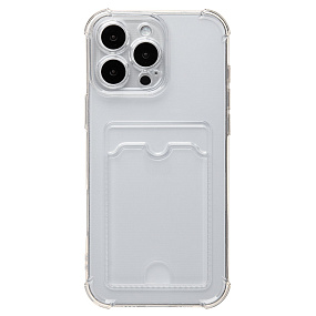 Кейс iPhone 16 Pro Max силикон с визитницей прозрачный