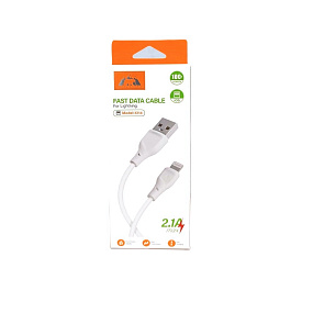 Дата кабель lightning - USB Kouvolsen PVC X114 2.1A белый