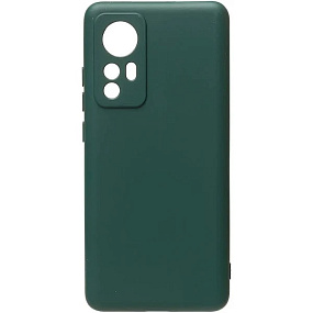 Силиконовый чехол Xiaomi Redmi Note 12s с закрытой камерой темно-зеленый
