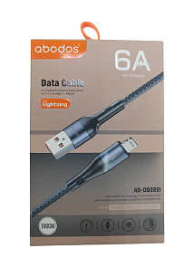 Дата кабель Lightning - USB Abodos DS322i 6A 1м черный