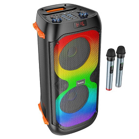 Колонка Hoco DS53 (Bluetooth/USB/TF/AUX/2микрофона) 80W черный
