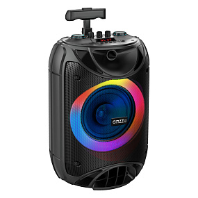 Колонка Ginzzu GM-223 40W (RMS/Karaoke/Bluetooth/FM/USB/SD/LED/ПДУ) черная