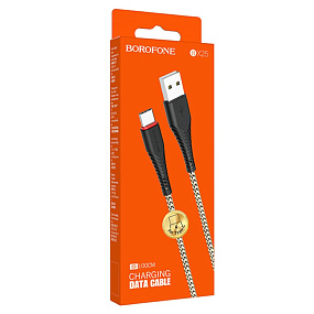 Дата кабель Type-C - USB Borofone BX25 3A 1м черный