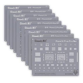 Набор трафаретов QIANLI BGA (Phone 14 13 12 11 Pro X XR XS MAX 8 7 6 6S Plus)