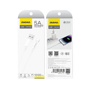 Дата кабель lightning - USB Dudao L4S 1м 5A белый