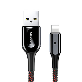 Дата кабель lightning - USB Baseus X-type CALXD-B01 1м 2.4A черный (УЦЕНКА) посреждение изоляции