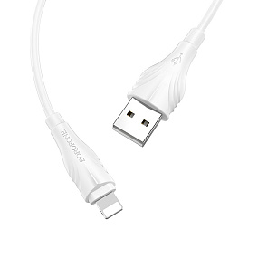 Дата кабель lightning - USB Borofone BX18 Optimal 2A белый 1м