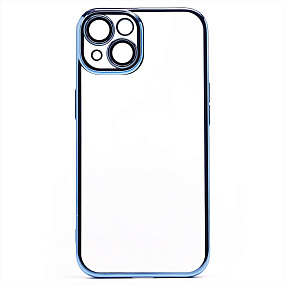 Кейс iPhone 14 пластик PC073 с закрытой камерой камерой синий