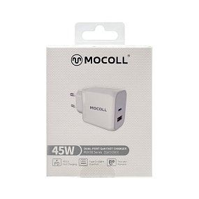 СЗУ-USB-Type-C Mocoll 2 выхода 45W белый