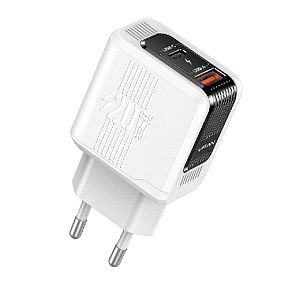 СЗУ-USB/Type-C VFan E09 2 выхода PD20W белый
