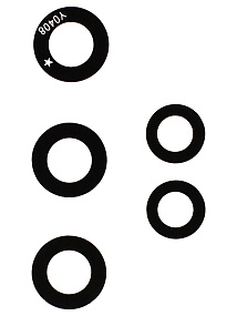 Стекло камеры Samsung A235F (A23) (комплект 5 шт.) Черный