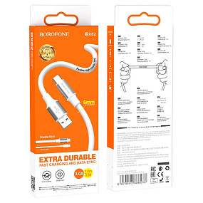 Дата кабель Type-C - USB Borofone BX82 3A 1м белый