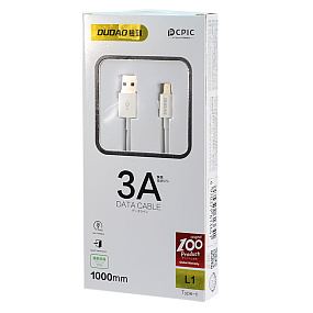 Дата кабель Type-C - USB Dudao L1 3A 1м белый