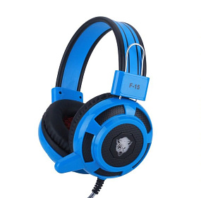 Наушники YORO F15 Stereo полноразмерные игровые, светящиеся синие (УЦЕНКА) Повреждение упаковки