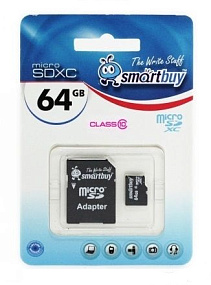 MicroSD 64Gb SmartBuy Class 10 +SD adapter (УЦЕНКА) тех. пак