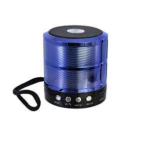 Колонка WS-887 (Bluetooth/MicroSD/USB/FM/AUX) синяя