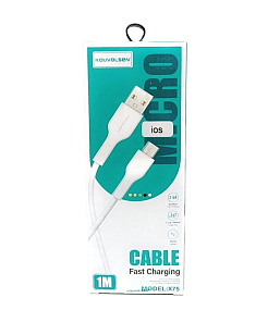 Дата кабель lightning - USB Kouvolsen X75 2.4A белый