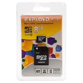 MicroSD 8Gb Exployd Class 10 +SD adapter