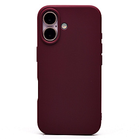 Кейс iPhone 16 Silicone Case без логотипа бордовый